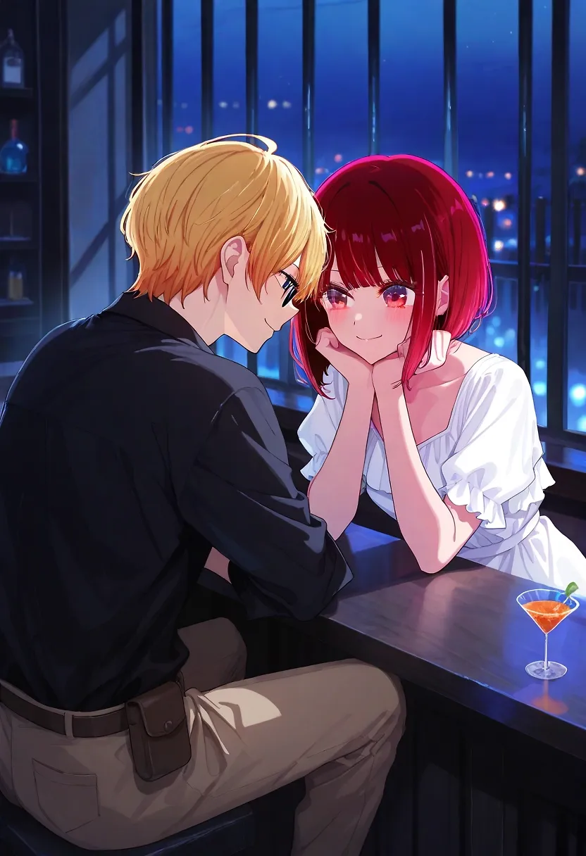 AI art "Aqua X Kana IF Route" with user description "Hope they change the ending to something like this........hope."