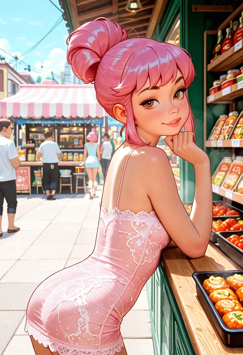 Nonon at the farmers market.