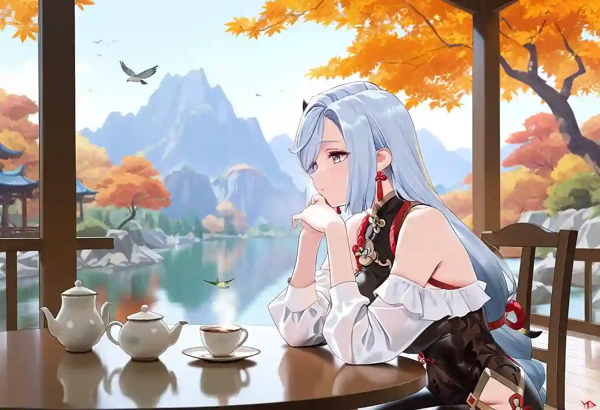 AI art 'shenhe' with user description 'oncen style'