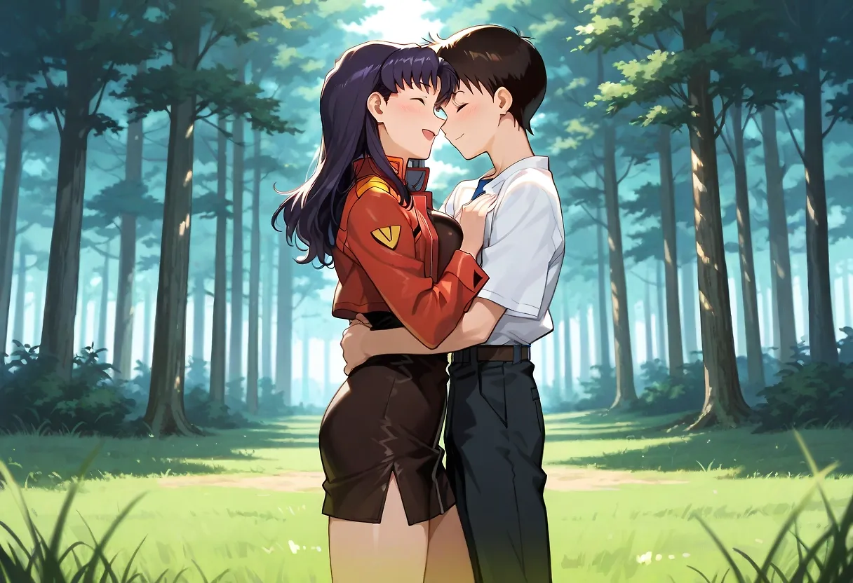 AI art "Shinji making love with Misato"