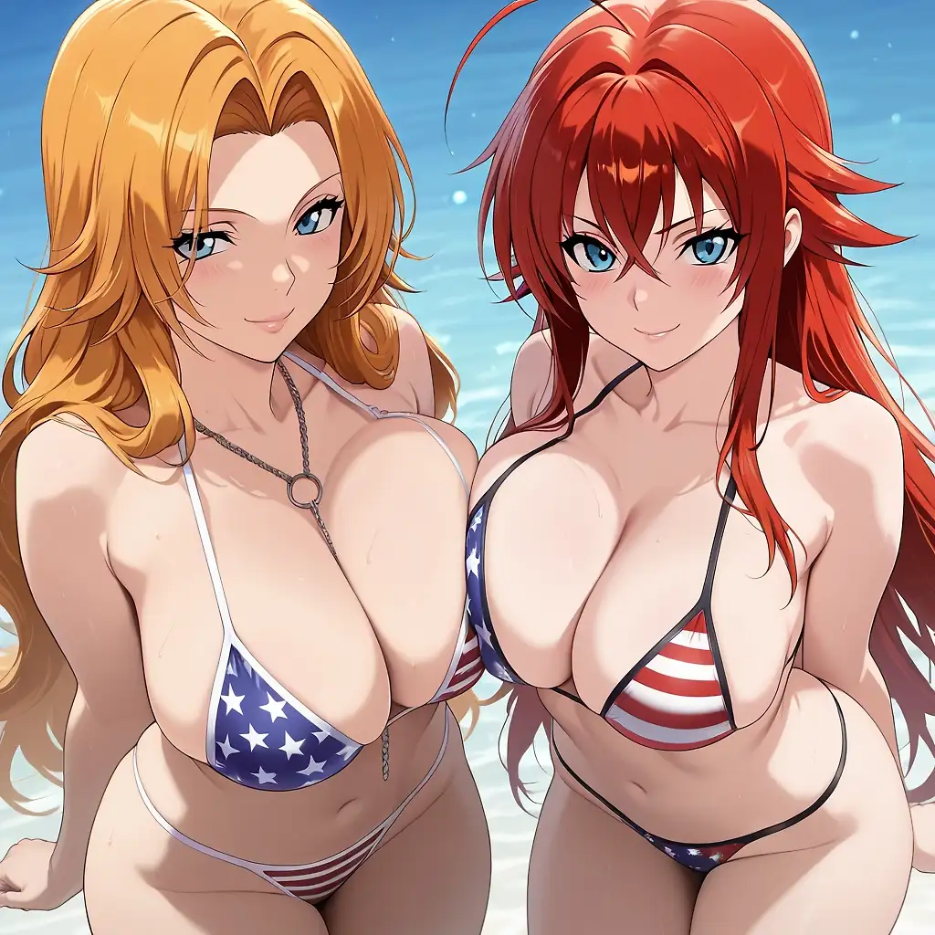 AI art 'Rangiku Matsumoto and Rias Gremory' with user description 'https://nsfwaiart420.com/'
