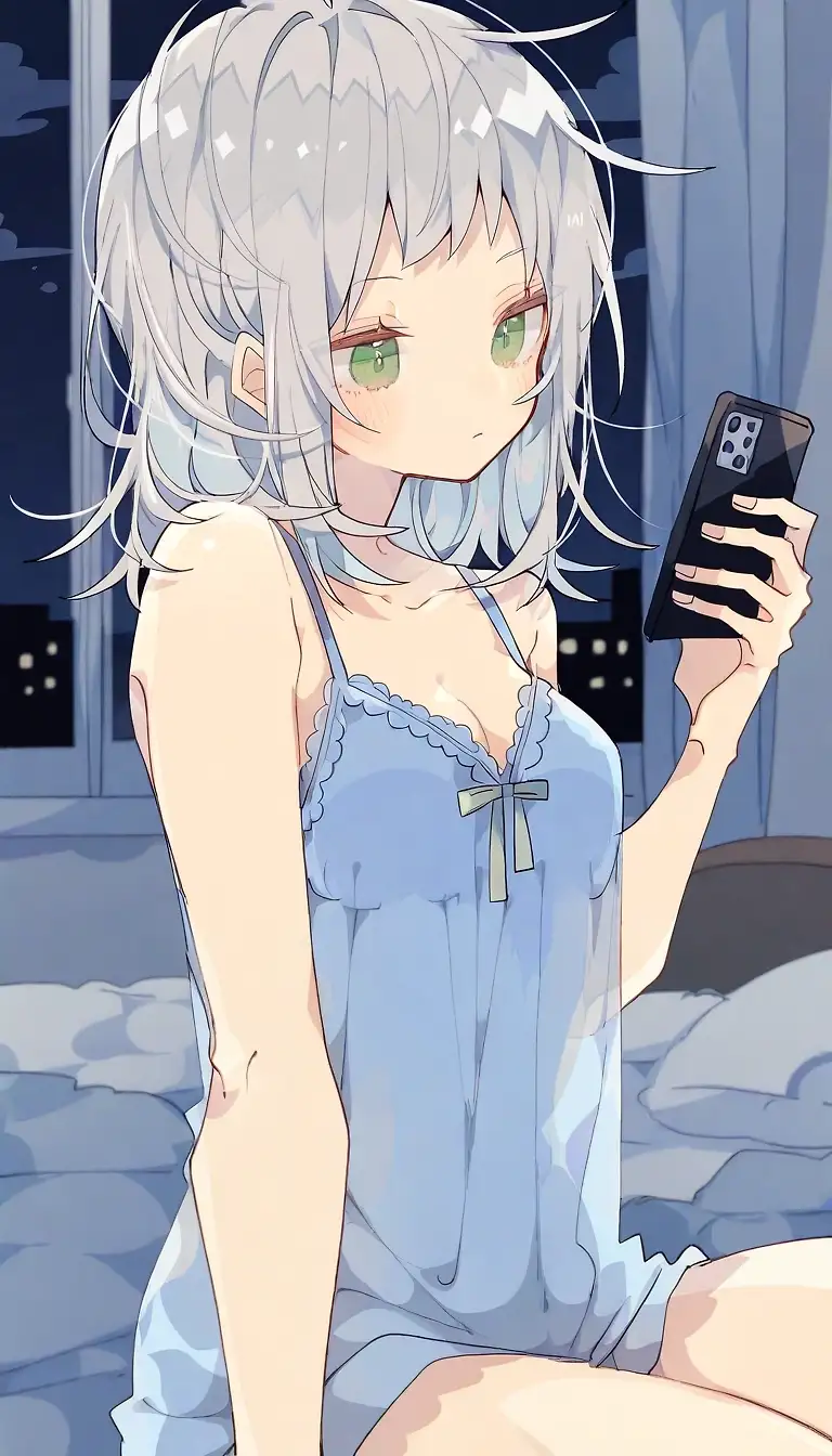 AI art 'What was she looking at?' with user description 'Cute animals, right?'