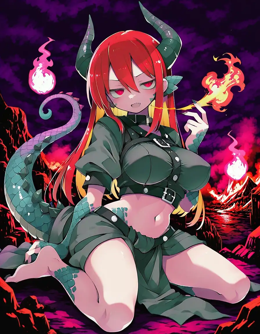 AI art 'Dragon Girls <3' with user description 'various models, similar prompts'