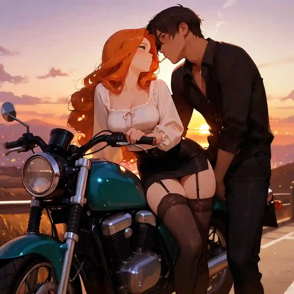AI art "Romantic motorcycle trip"