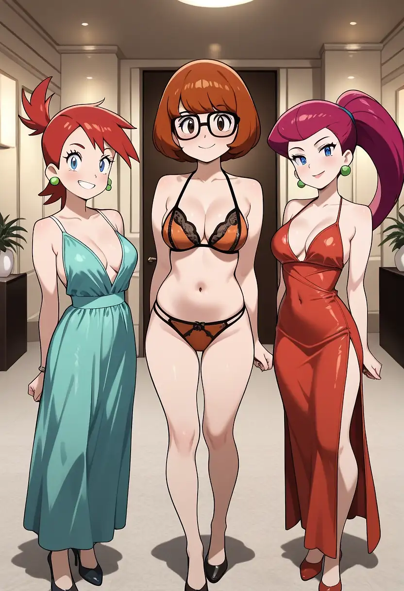 AI art 'Lineup at the Chicken Ranch' with user description 'The girls are going legit and getting off the street. Now all you have to do is choose and negotiate.'