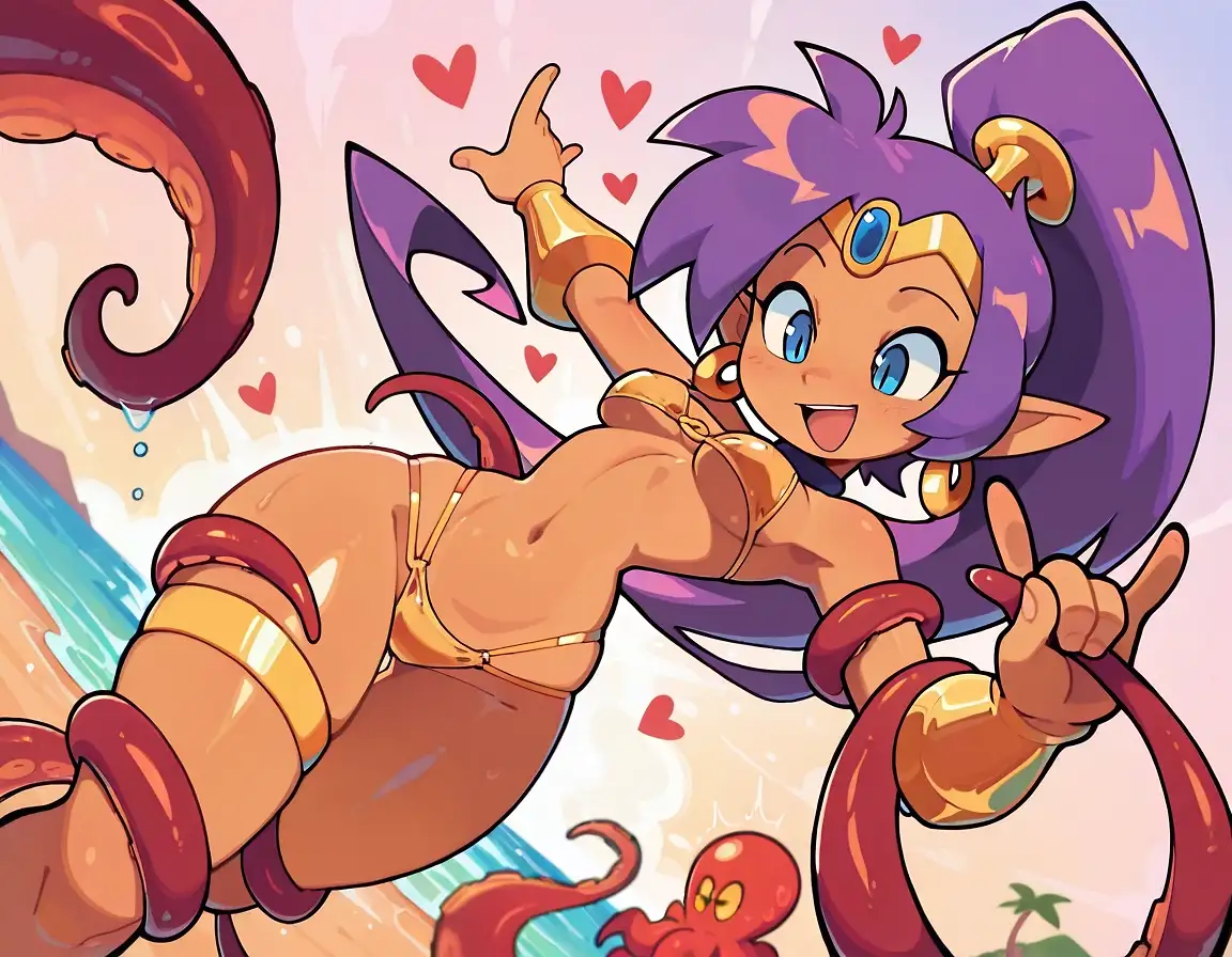 AI art "Shantae Tentacle Lover"
