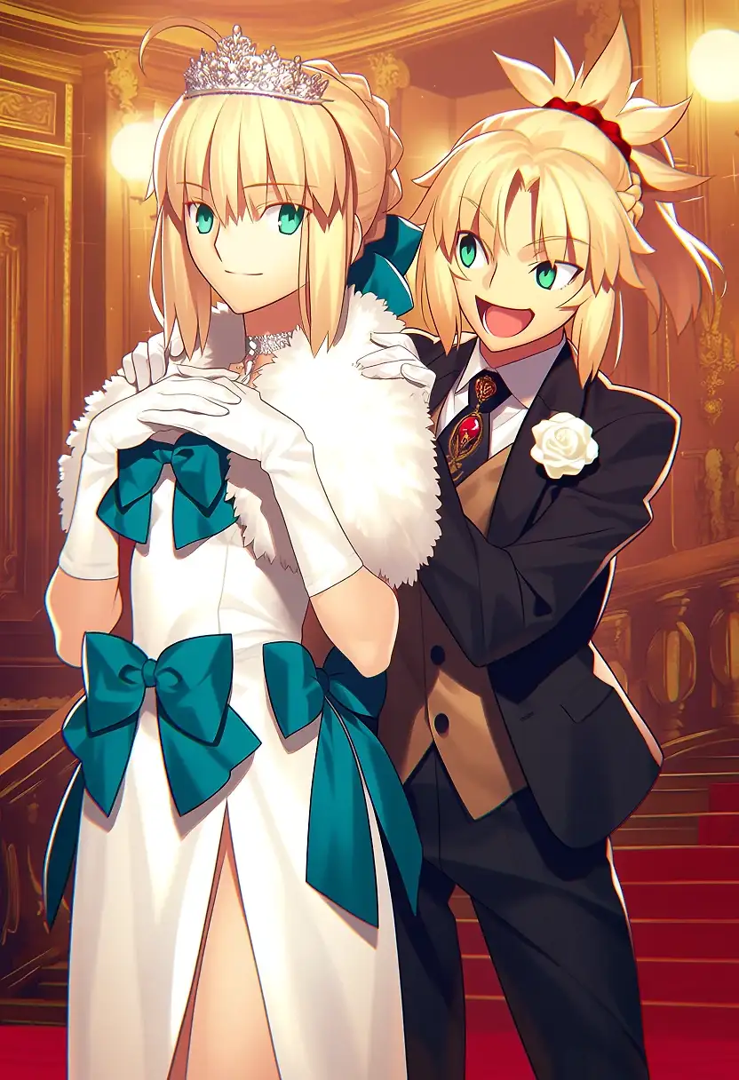 AI art 'Saber x Mordred'
