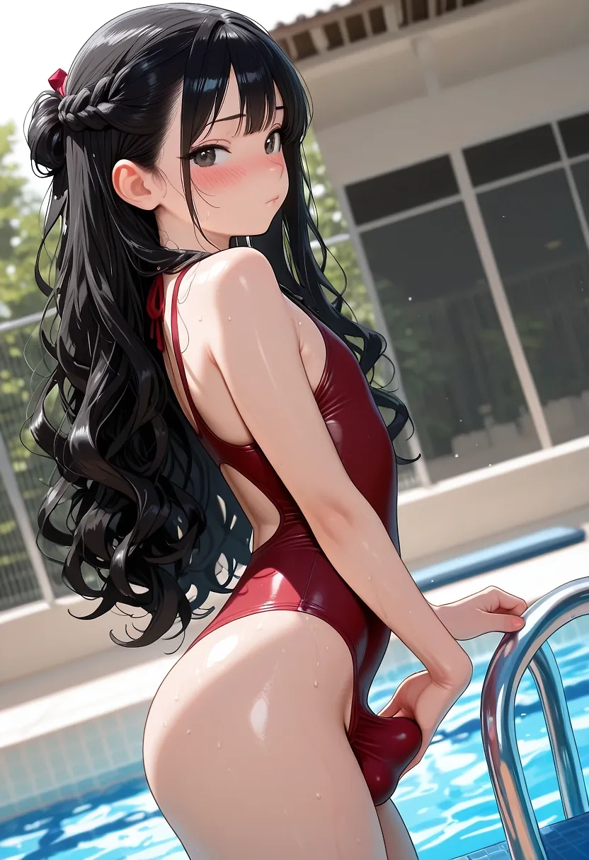 Emi at the pool