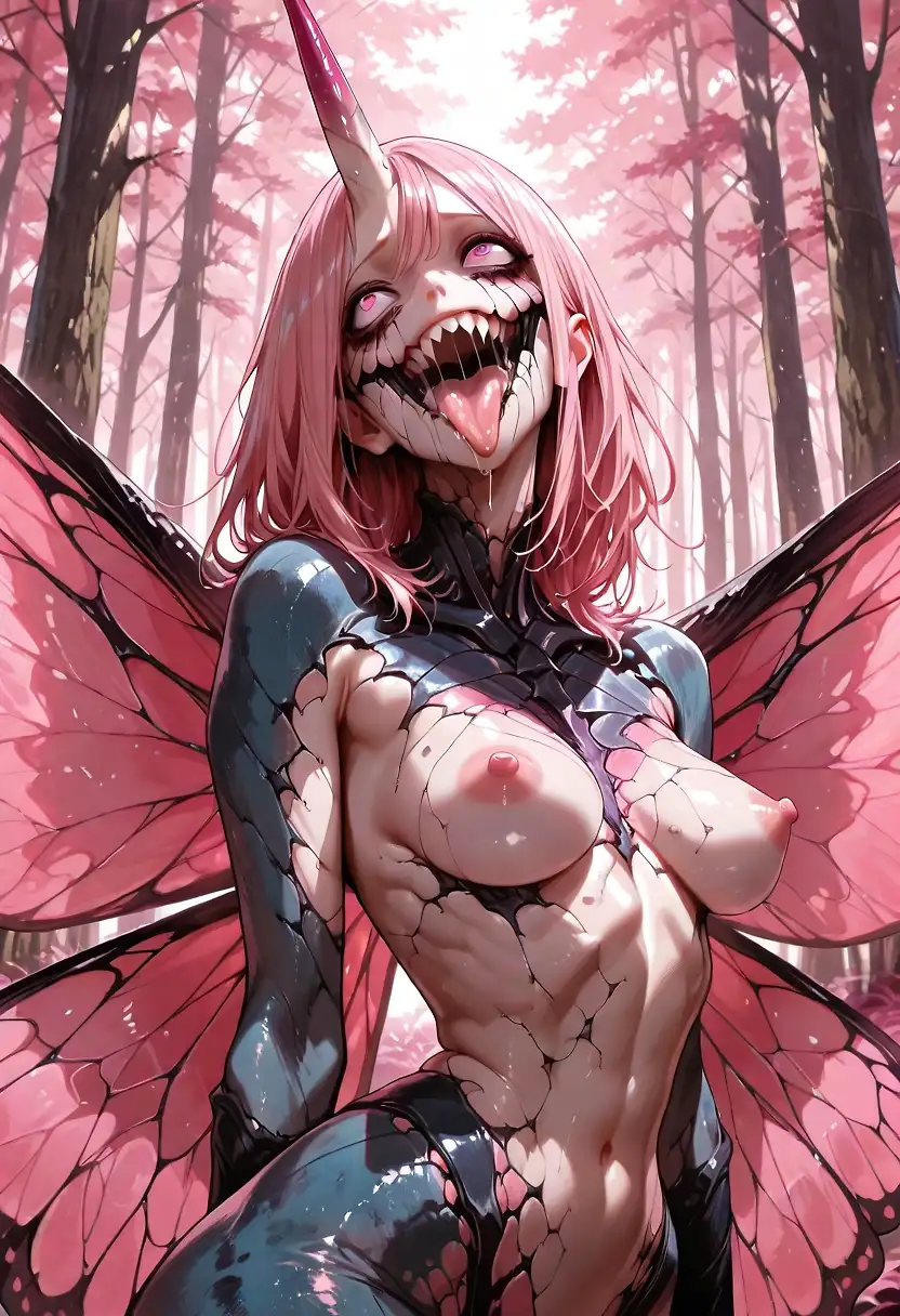 AI art 'Pretty butterfly girl smiling'