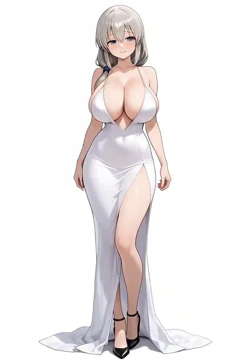 AI art "Tsuki Uzaki White Dress"