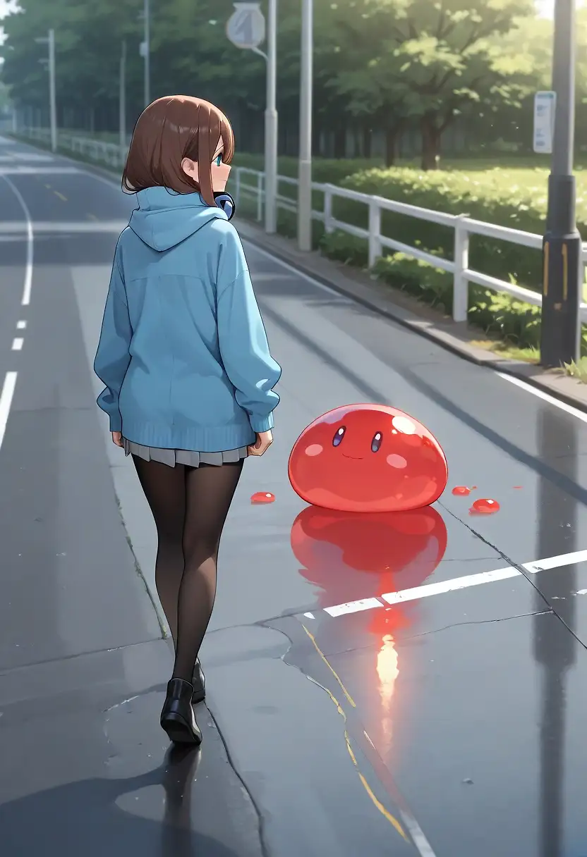 AI art "nakano miku found aphrodisiac slime"