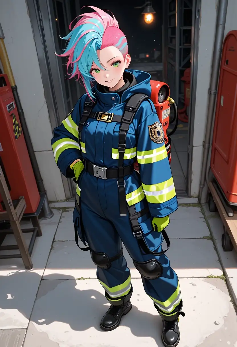 AI art 'Sera as a Firefighter' with user description 'Unfortunately, Sera got fired from the police because crime rates increased during her shift.
So the fire department decided to take her in instead.
But the uniform covered her up way too much, so of course she modified it as well.
And I have no idea why she has a flamethrower.
Apparently no one told her that she’s supposed to put out fires, not start them 😅
What job should Sera try next?
The choice is yours!


@gildenstein @hollenwulf @octavian @peterco
@warmicestudios @casca_kirei-onna @heihund
@bad77 @a_casual_prompter @parda @terror2
@goobygubby @cro_bo @varcolac @smut317
@narillia @zerogroupe21 @saltymajor778 @zesoul @reptorn'