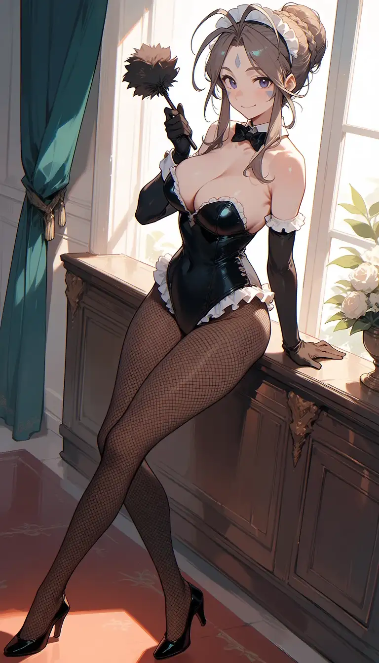 AI art 'leotard maid belldandy' with user description 'Goddess's Service'