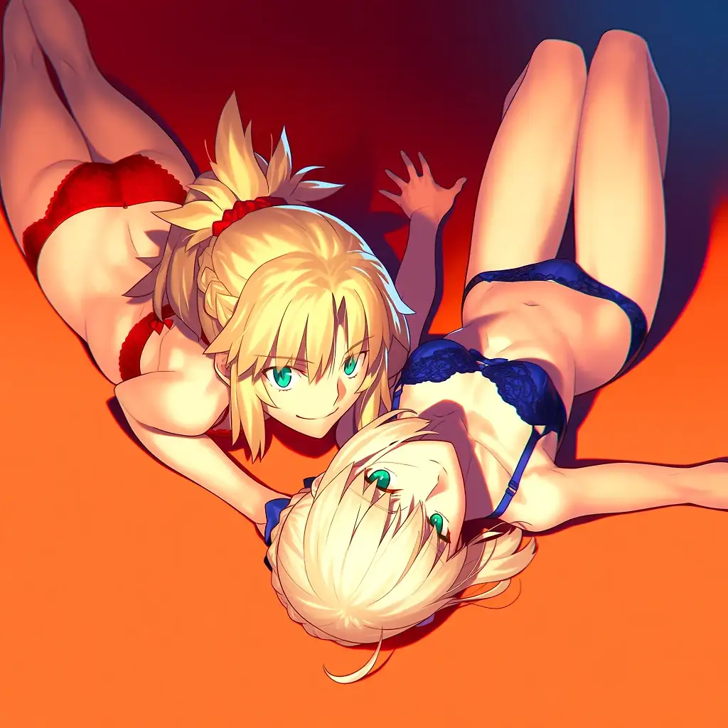 AI art 'Saber x Mordred Photoshoot'