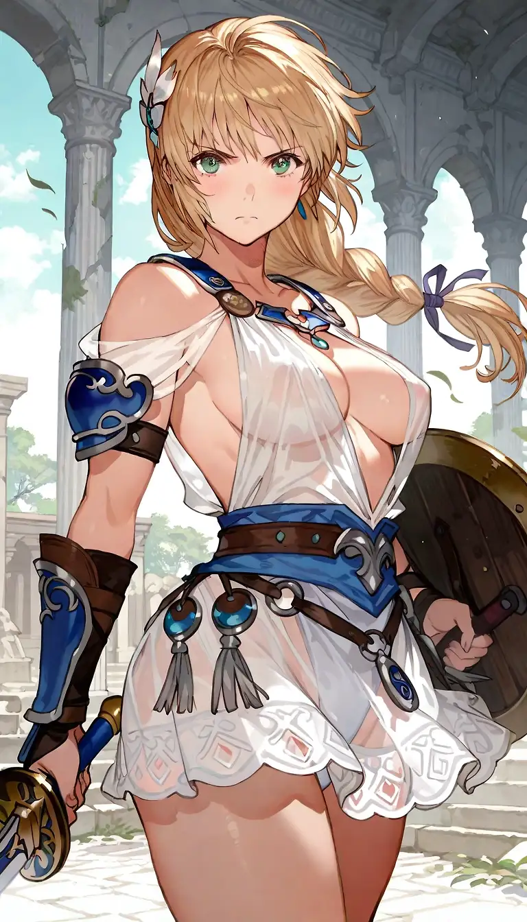 AI art "Sophitia, one of my first gaming waifus before I even knew what a "waifu" was"