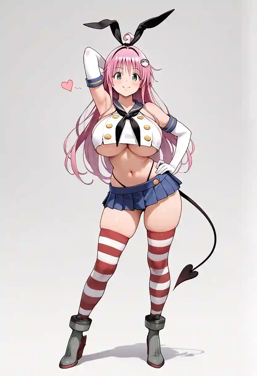 AI art "Deviluke sister in shimakaze cosplay"
