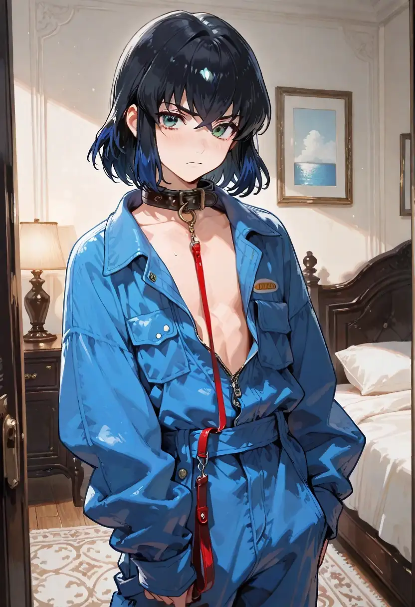 AI art 'DemonSlayer BloodMoon Arc part 2' with user description 'After Inosukes will is completely shattered and his body emaciated to not be a threat, he was taken to a separate room of the castle to change after begging to be freed. What was waiting for him was his favorite meal.
Finding a dress on the bed, he reluctantly gets changed not realizing that he is now a she.
Inosuke admires her new figured and how the dress fits so nicely. seeing Jewelry on the stand she thinks to herself that it would be wonderful to wear for the dinner that she was invited too.
Making her way down the hallway and stairs, she finds the dining room and takes a seat. and she is served up her favorite meal.
With every swallow slowing altering her mind and appearance.'