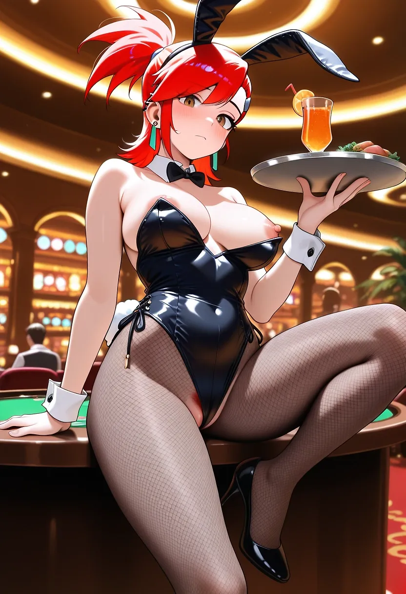 Frankie working in the Playboy lounge