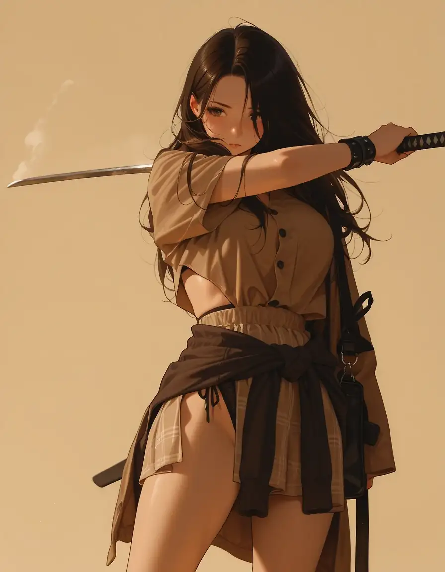 AI art 'Samurai girl' with user description 'Just an experiment. Let me know what you think.'