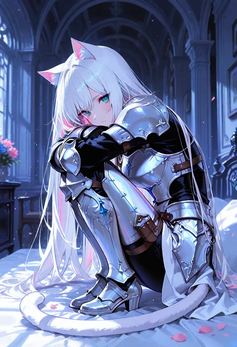 AI art "Knight Girl (Cat)"