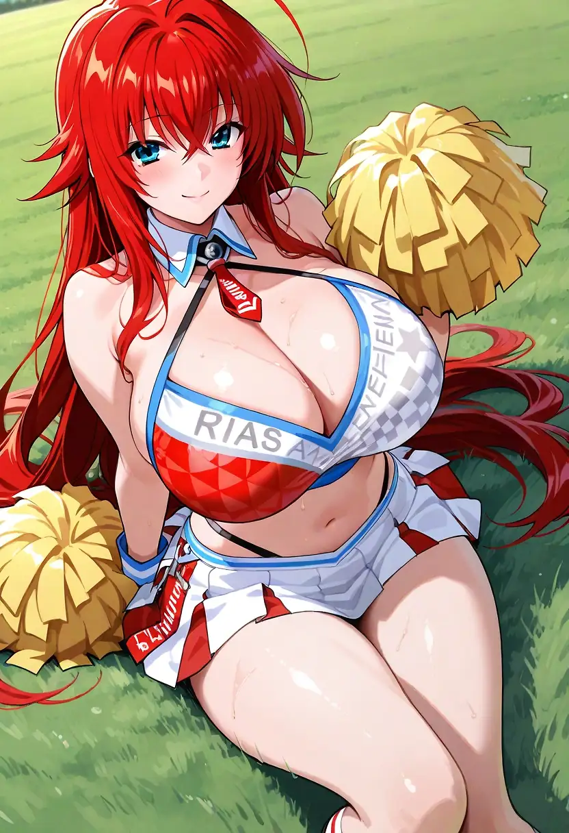AI art "DxD girls in cheerleader uniforms"