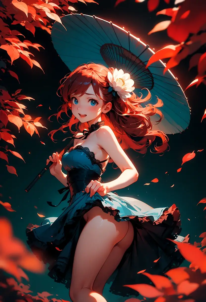 AI art 'Red M autumn'