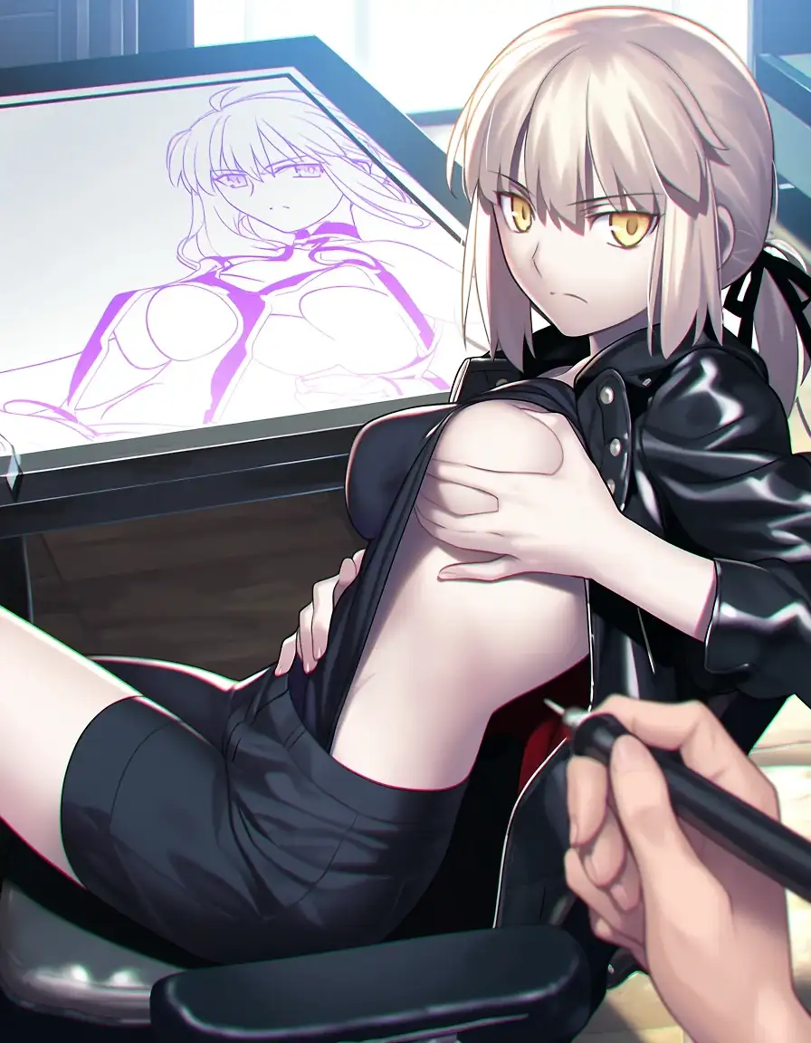 AI art 'Saber Alter's First Tattoo'