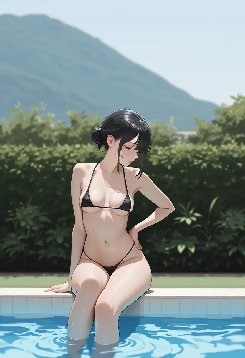 AI art 'At the poolside'