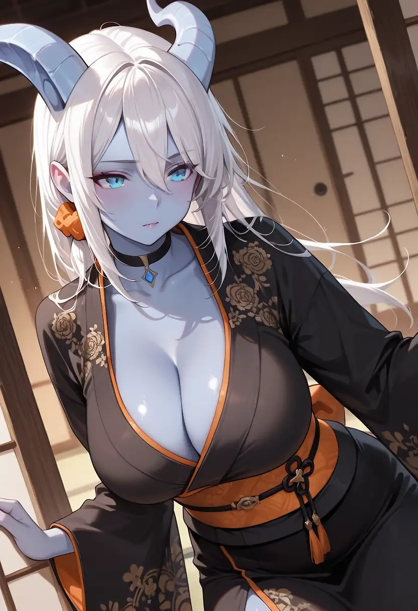 AI art "Kimono Draenei"