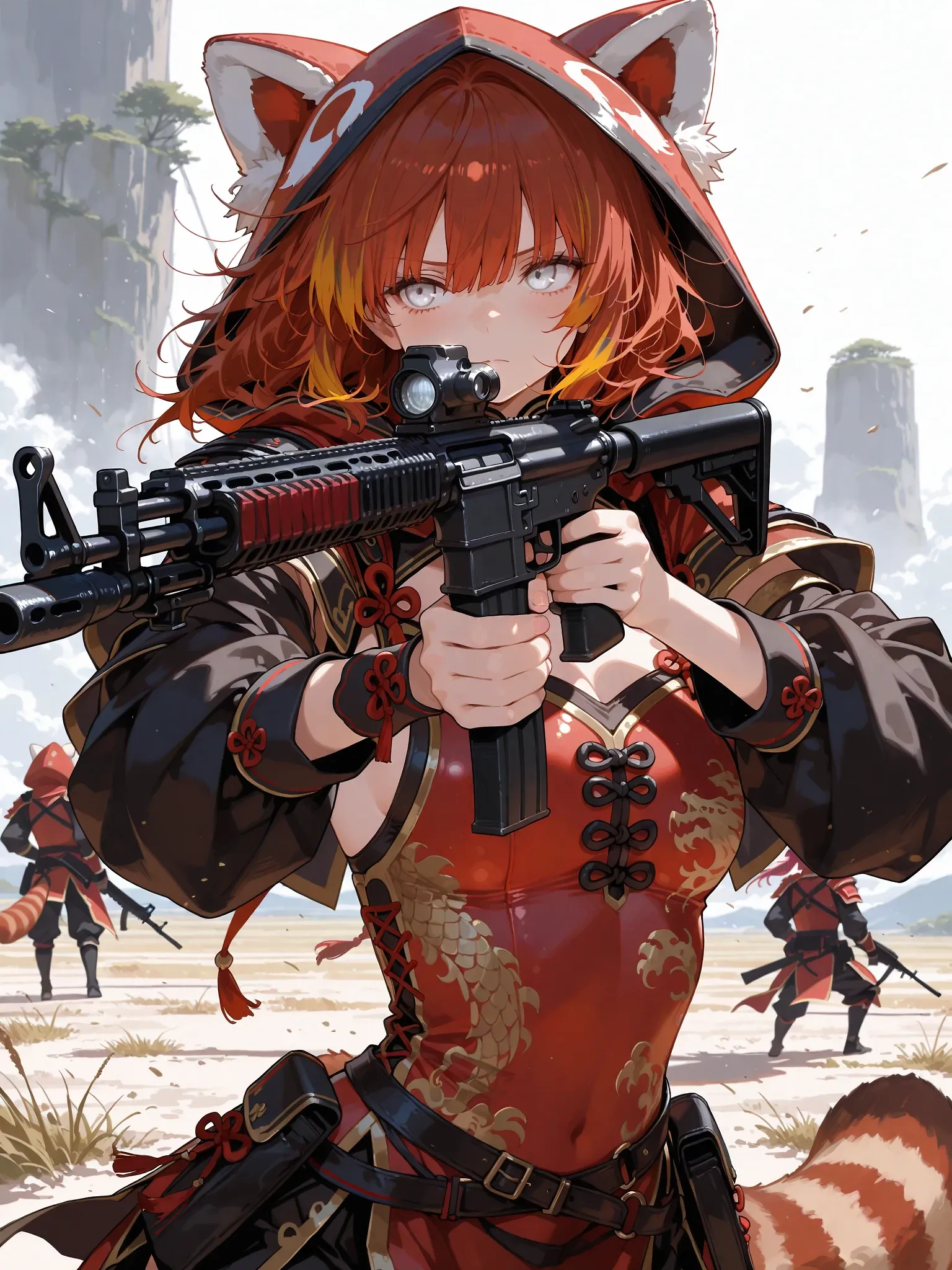 AI art "Red Panda Army"