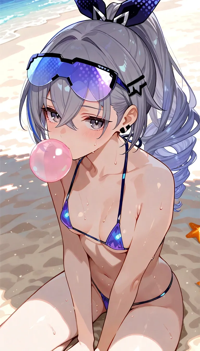 Gaming gremlin at the beach