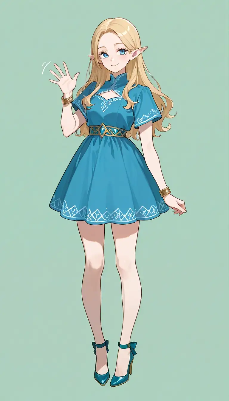 AI art 'Elf girl in blue dress'