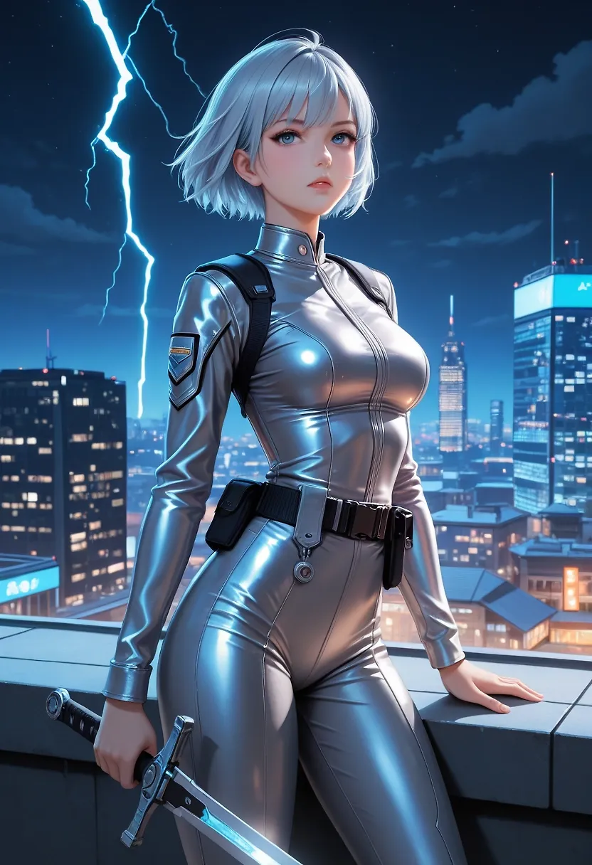 silver combat uniform