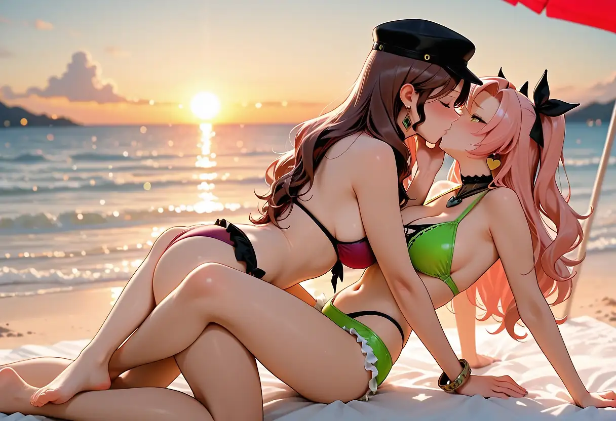 AI art 'Dorothea Arnault x Nicole Demara' with user description 'Lovely time at beach'