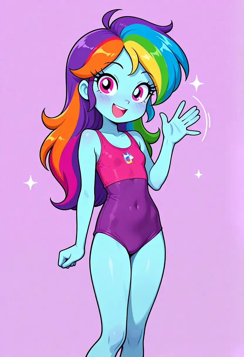 AI art "Dashing Rainbow"