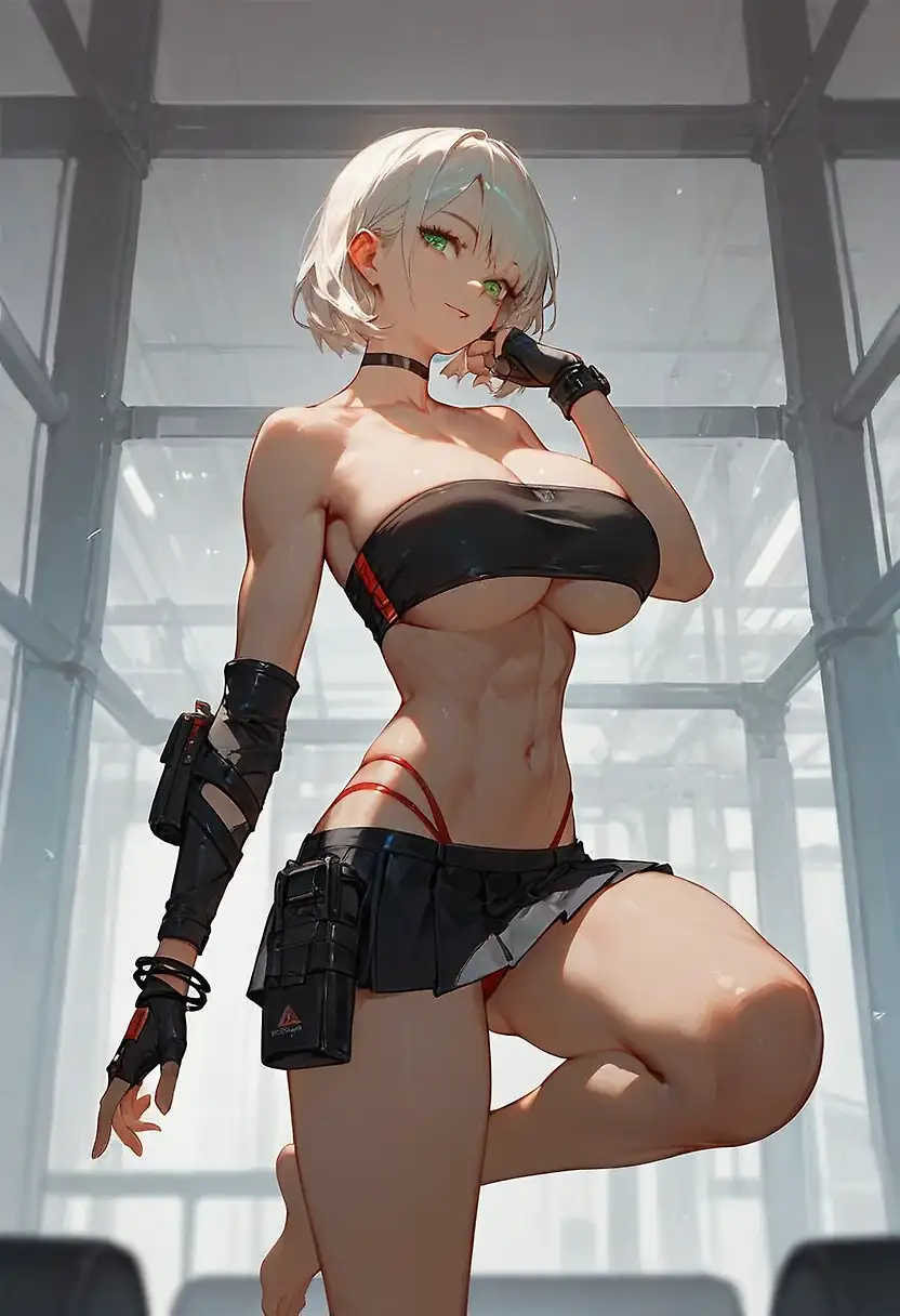 AI art "Tonya kneeling sideways"