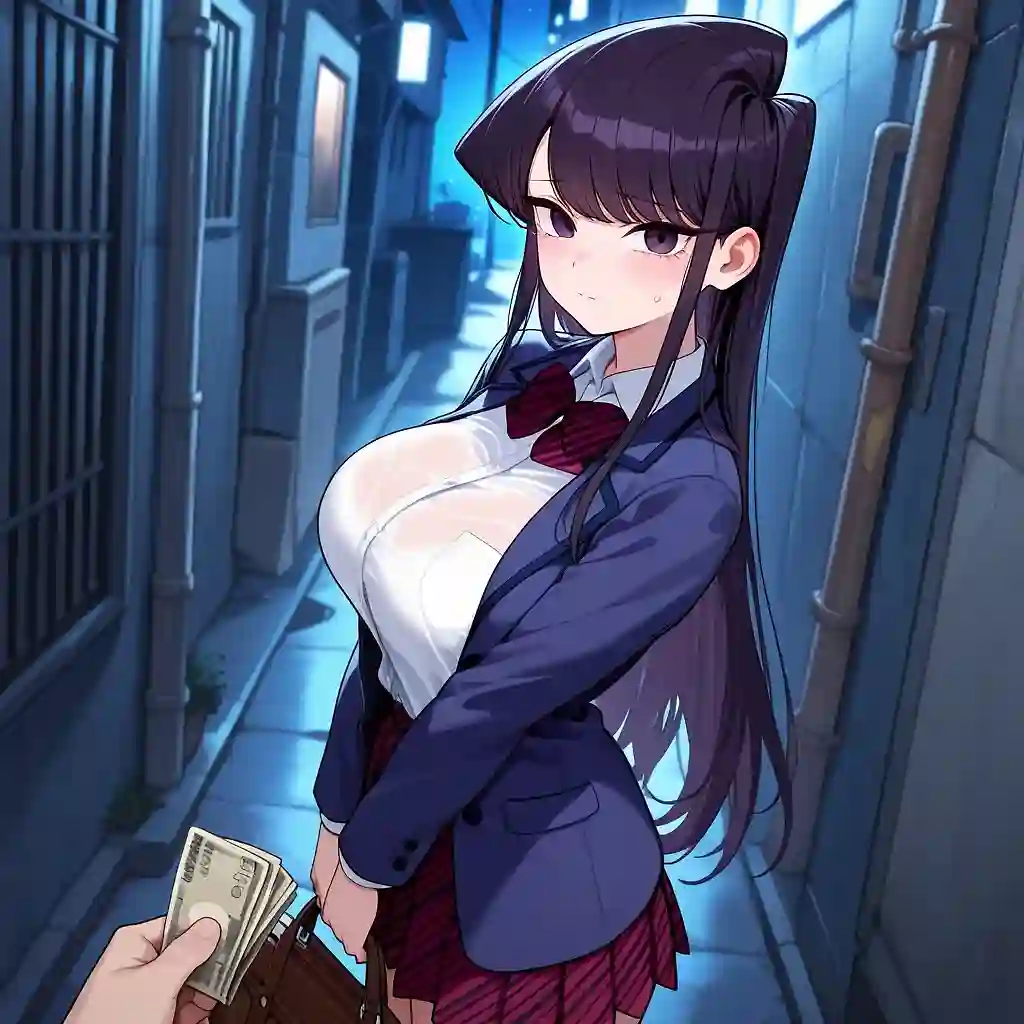 AI art 'Komi's 1/100 Customers List' with user description 'Maybe you can help her to fulfill her customers list.'