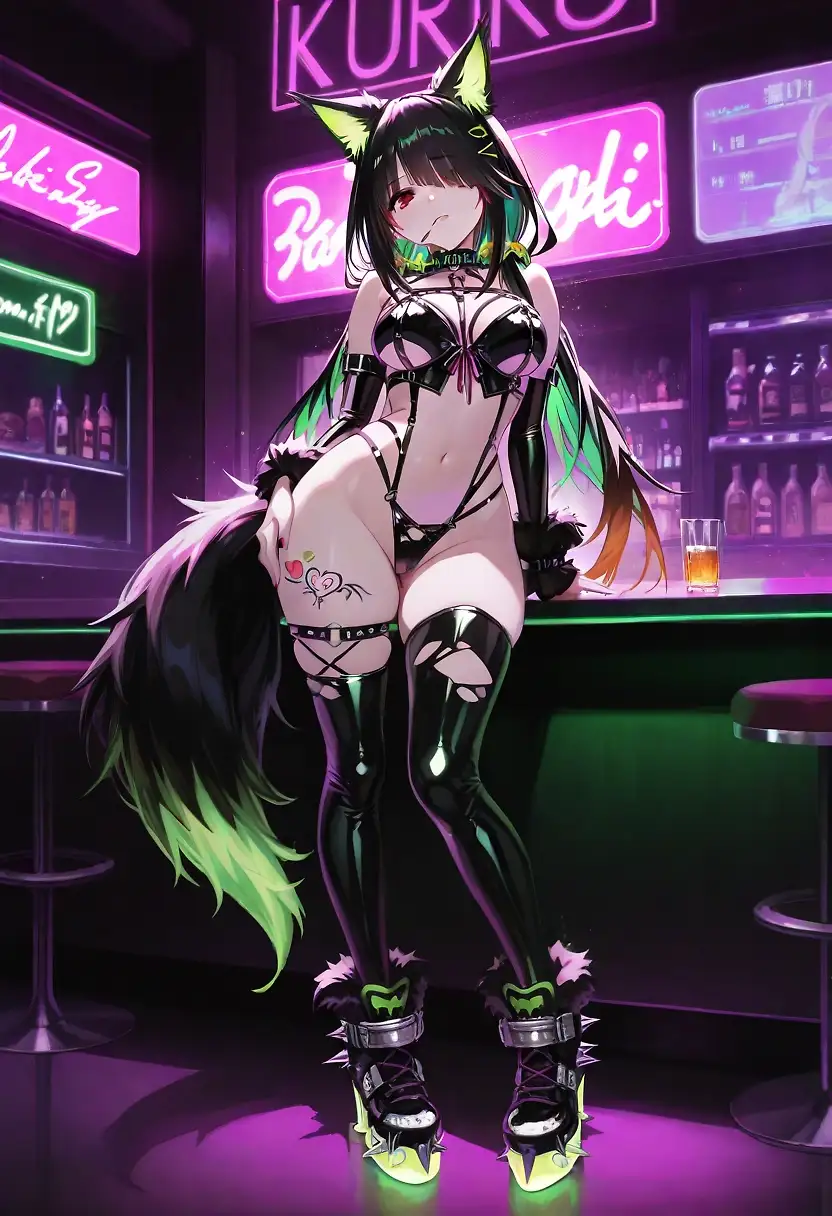 AI art 'Rogue in the Neon Glow'