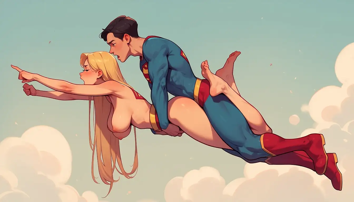 AI art "Supergirl pose challenge"