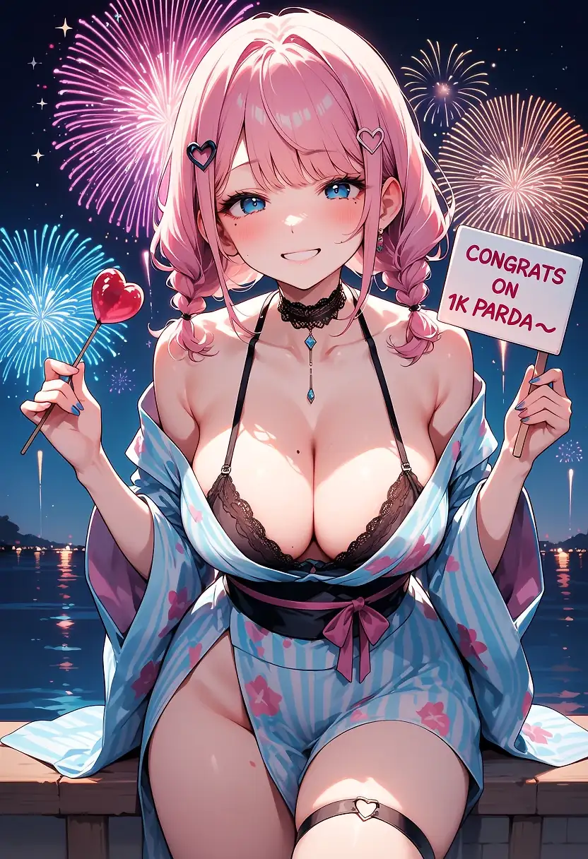 AI art 'Parda's 1K' with user description 'Congrats on the 1K @parda 🏆

Isla personally wanted to take a quick moment to say thank you for all your inspiration and support, as well as your incredible works - a true GOAT of the BWai community! 💘'