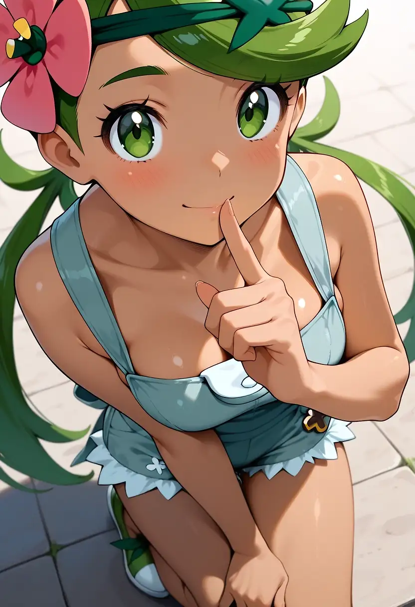 AI art 'Mallow says shhhhhhh' with user description 'More of Mallow to cum (pun intended)'