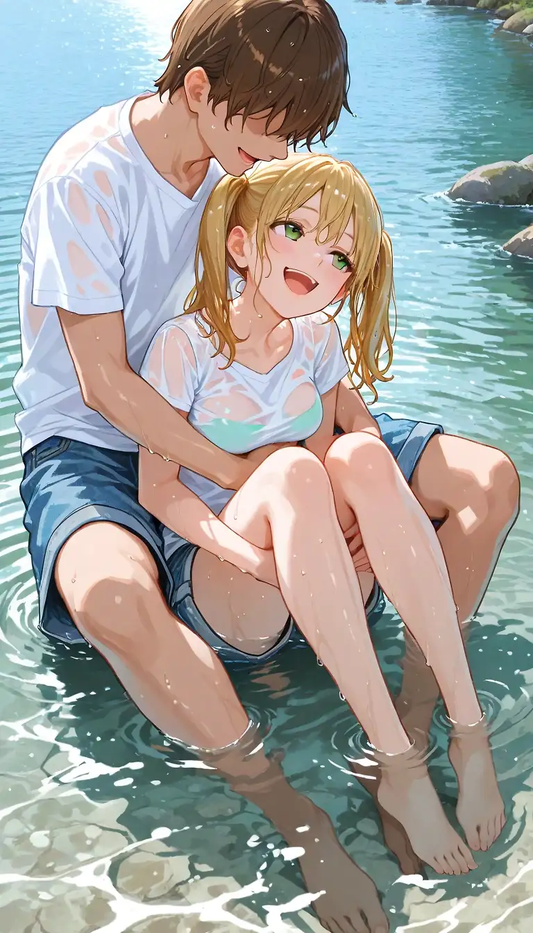 AI art 'Where are you, Cloud-chan?' with user description 'It's hot out!  The girls find ways to beat the heat.  Kari the lamia joins the group this time.

Cloud-chan is adorable @terror2 .  We need her!

@cro_bo @heihund @a_casual_prompter @thoughtzi @warmicestudios @peterco @parda @hollenwulf @cef_ultra @reptorn'
