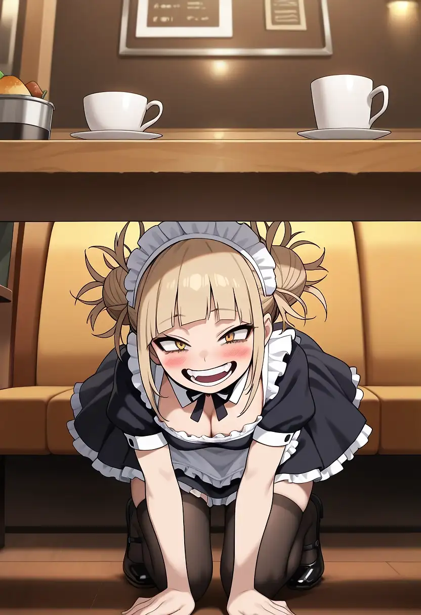 AI art '“What kind of service is Himiko Toga supposed to provide?”' with user description 'Write in the comments what kind of service Himiko Toga should provide.'