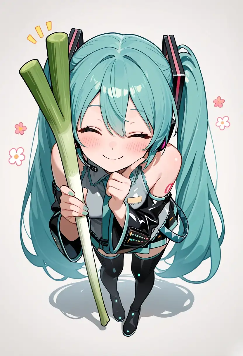 AI art "Leek spin, from miku 🥲"