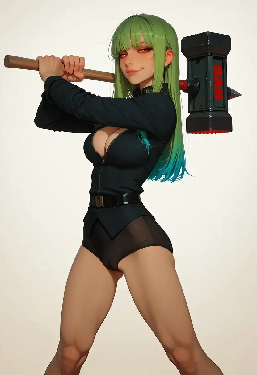 AI art 'BIG STICK' with user description 'Tred softly and carry the largest hammer 🔨'