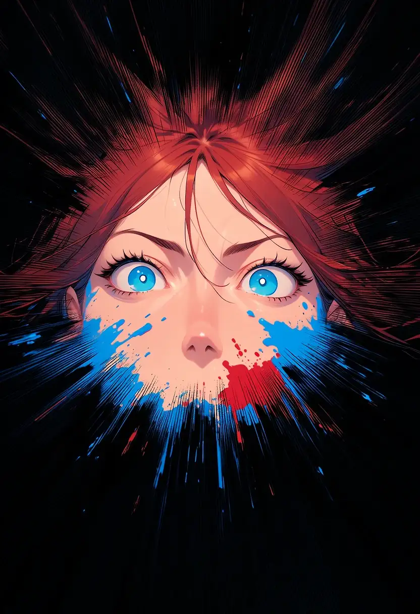 AI art 'Red M scream'