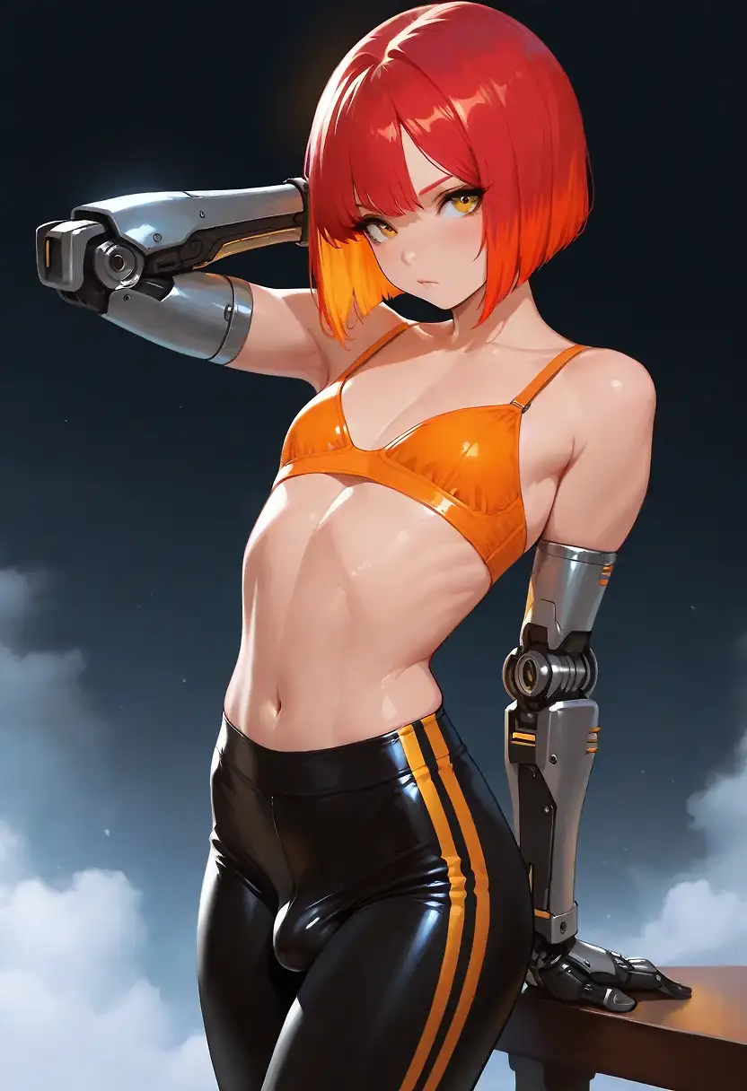 AI art "Sci-fi Cute Femboy Pinup"
