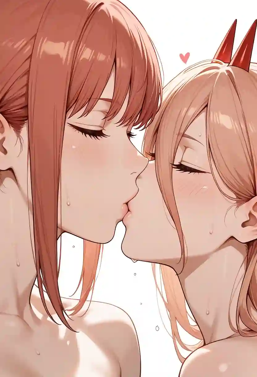 AI art "Makima and Power Kiss"