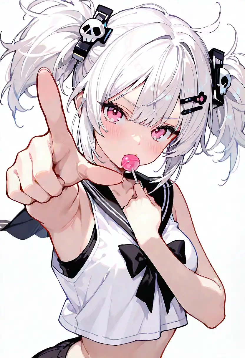 AI art 'Skull cutie' with user description 'Lollipop is so sweet❤️！'