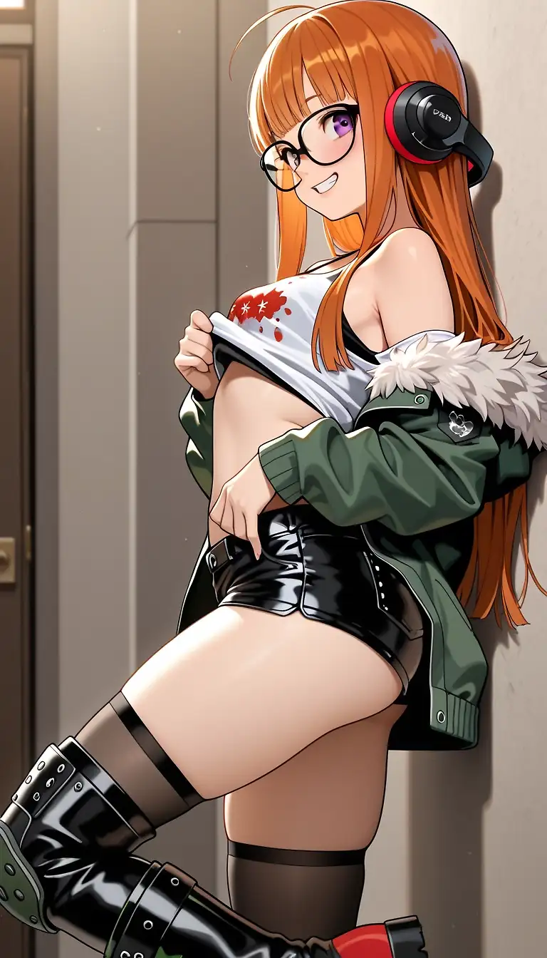 AI art 'Futaba in the alleyway'